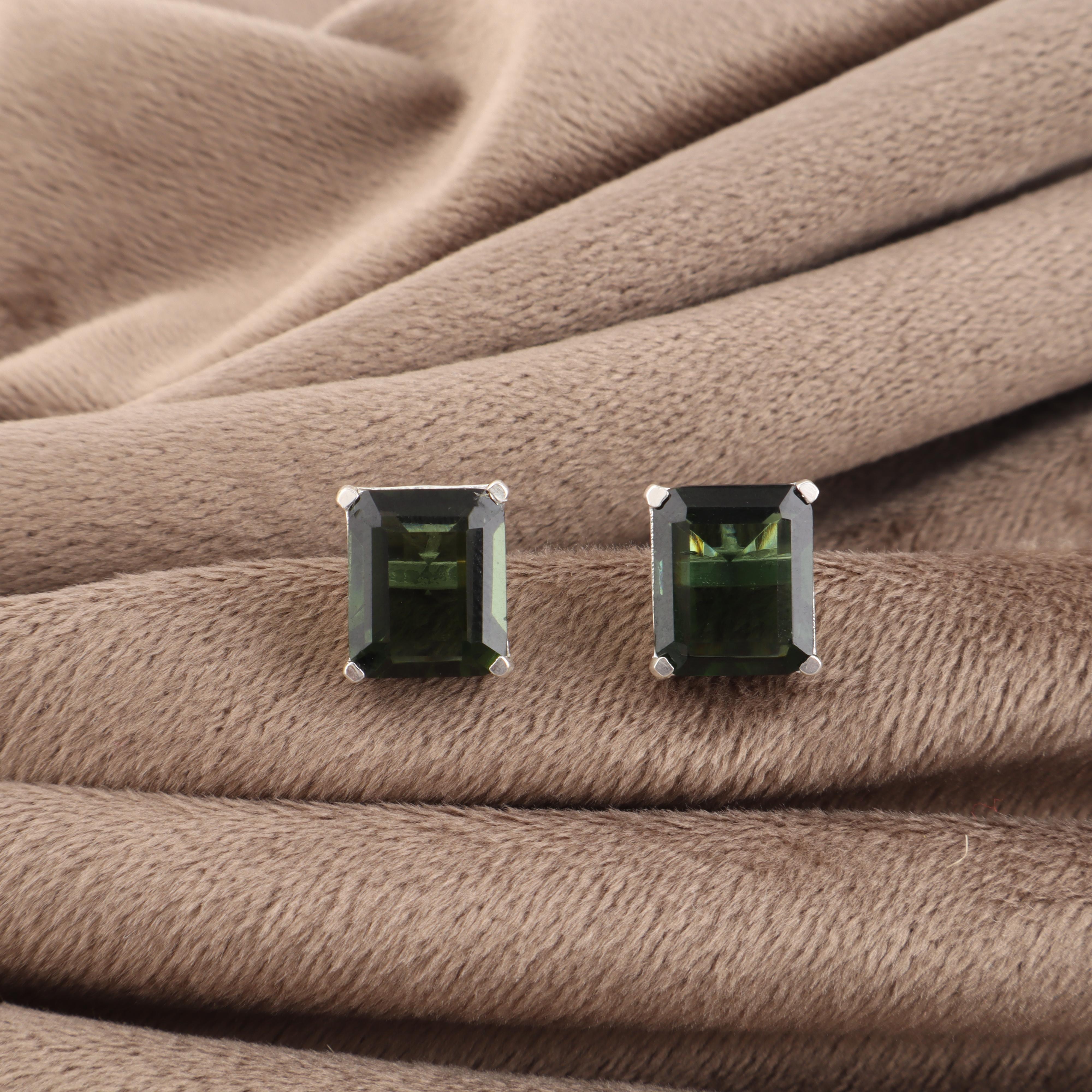 

Зеленый Турмалин Драгоценный Камень 925 Стерлинговое Серебро Ручная Работа Ювелирные Изделия Свадебные Серьги-Пуссеты 0,4 Для Нее EE-179-11