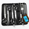Napson 8-inch Glossy 5-Piece Pet Grooming Scissors Set with Straight Shears, Rake Comb, and Fishbone Tooth Comb