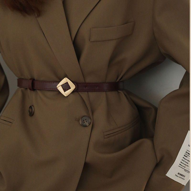 

Womens Sleek Two Layer Cowhide Waist Belt In Chic Colors Perfect For Fall Trends Fashion коричневый