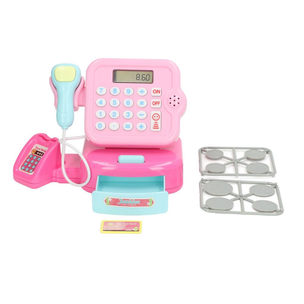 Cash Register Toy Educational Interactive Sound Light Electronic Kids Store Pretend Play Toy for