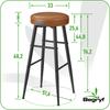 Hoker Brązowy Taboret Do Kuchni Barowy Do Pokoju Nowoczesny Begryf 33X33X76