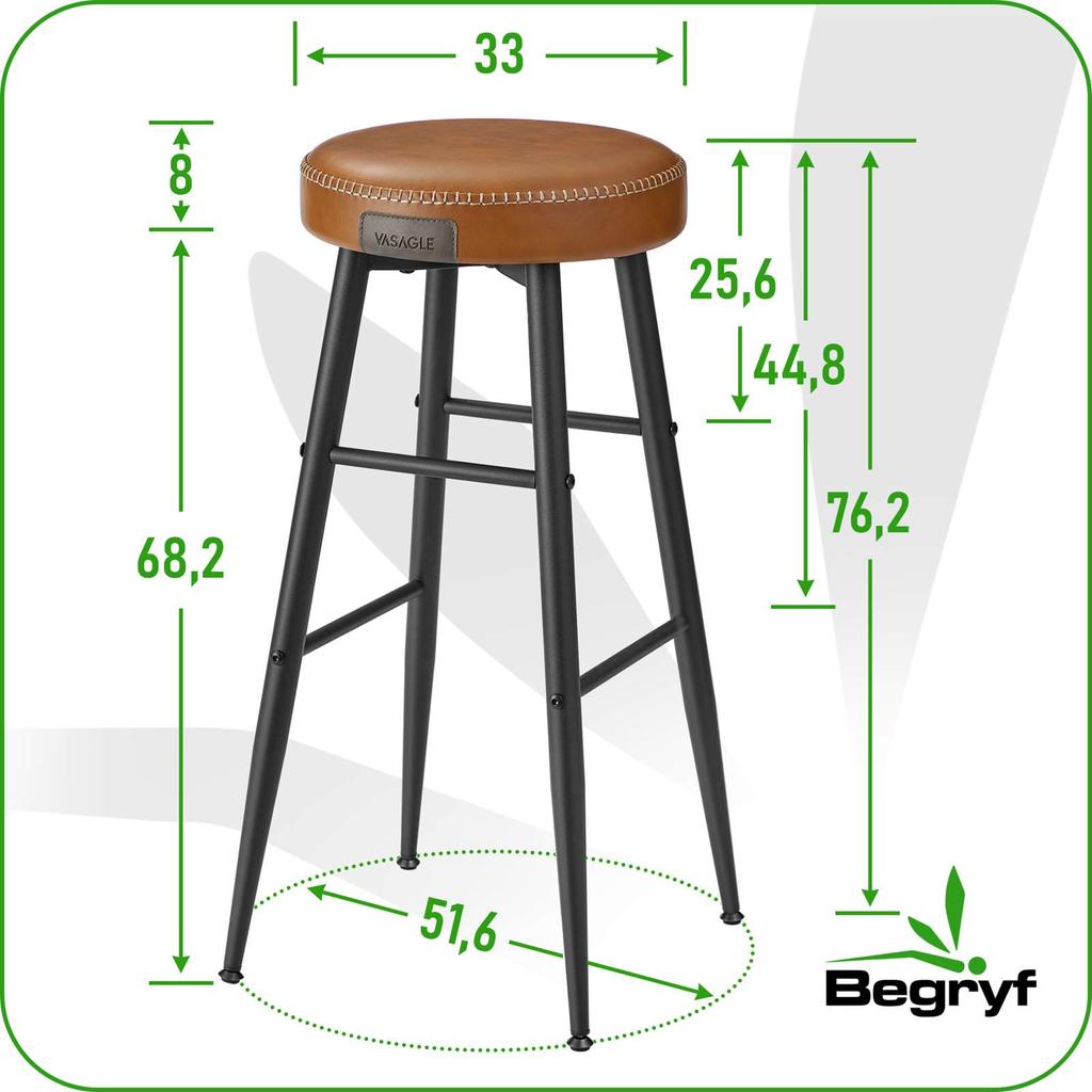 Hoker Brązowy Taboret Do Kuchni Barowy Do Pokoju Nowoczesny Begryf 33X33X76