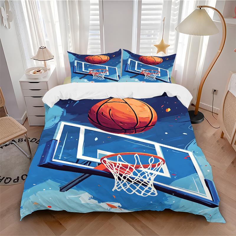 

3pcs Basketball Hoop Bedding Set, Includes Without Pillow Inserts, Soft Comfortable Bedding Set,All-Season Use a0924018 135x200cm