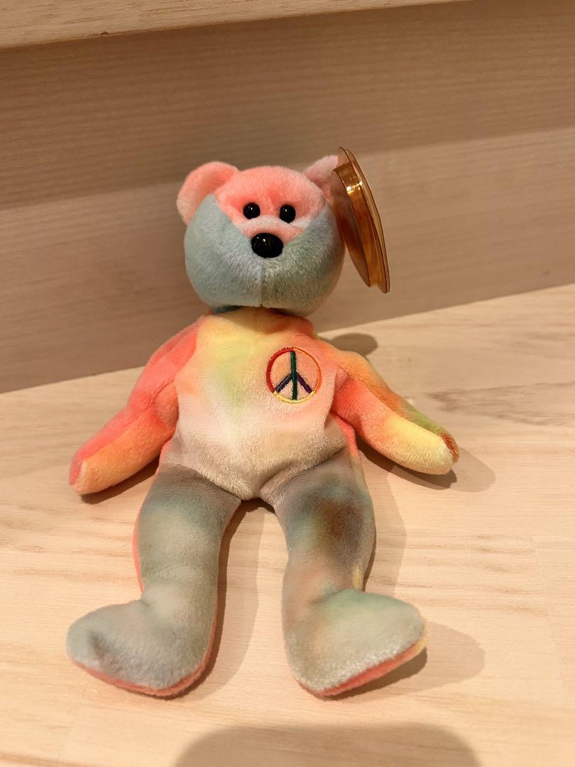 

[Б/У] Плюшевая игрушка TY Beanie Babies Мишка с символом мира