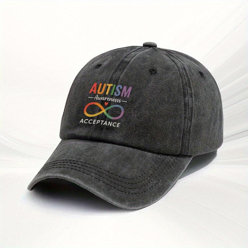 Autism Acceptance Infinity Symbol Baseball Cap Adult Polyester Casual Adjustable Print Sun Protection Headwear