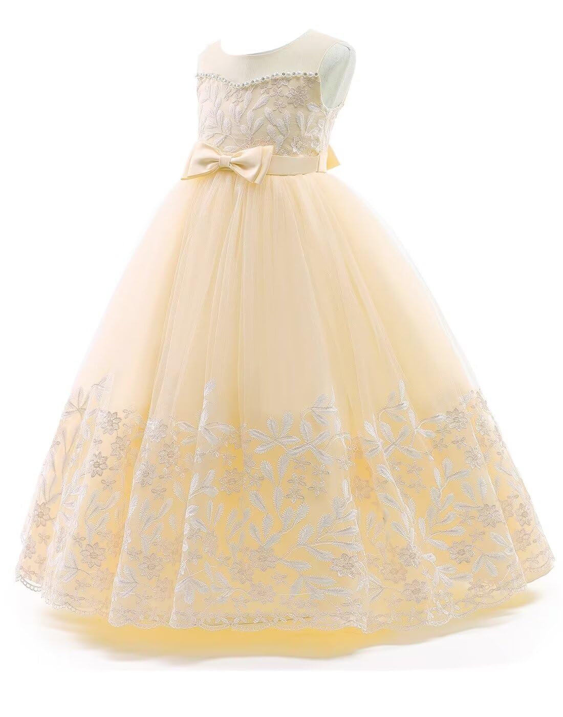 

Kayiyasu Formal Long Perfect for Piano and Elegant Embroidered Sizes Girls Dress, Recitals, Concerts, Weddings, Parties, Competitions, More. Dress,