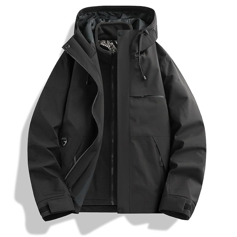 

Couple outdoor three-in-one two-piece jacket windproof and waterproof couple mountaineering suit outdoor men and women 4XL