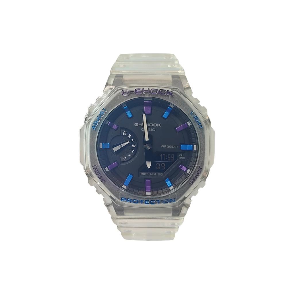 Casio Men Liquid Crystal,Analog Dual Display Series Black Watch GA-2100SKE-7A(Watch3--)