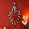 Sacred Hearts Resin Wall Decors Plaque, Heart of Jesuses Hanging Sculpture, Christian Religious Wall Art Ornament for Entryway or Bathroom Wall
