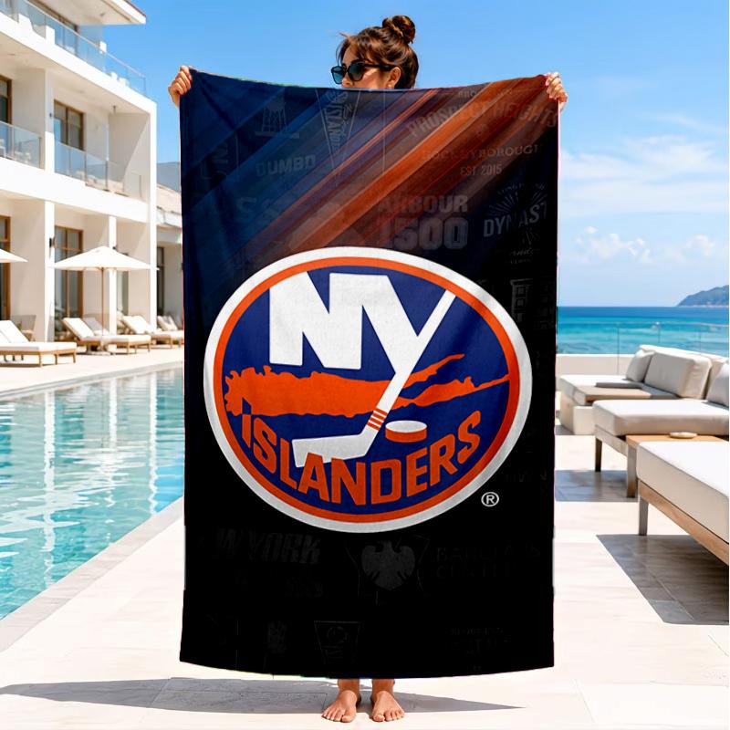 Ny Islanders Pride Strandtuch, Superweiche Mikrofaser, Perfektes Geschenk für Sie/Ihn, Geburtstag, für Pool, Strand, Reisen, Dekoration Strandparty