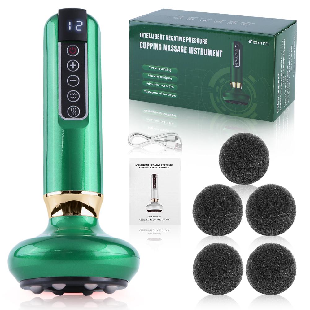 Anti Cellulite Massager 12 Levels Electric Cupping Massager Vacuum Suction Cup GuaSha Hot Compress Infrared Heat Body Slimming