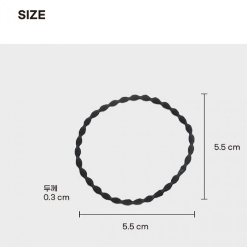 Daiso No Tip Black Hair Elastic Band  Pack Of 10