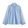 Womens Oversized Long Sleeve Polka Dot Print Shirt Loose Fit Streetwear Top Fall 2026