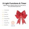 LED Christmas Bow Decoration Outdoor Holiday Yard Decor with Red Lights Timer-controlled Holiday Bow Lights