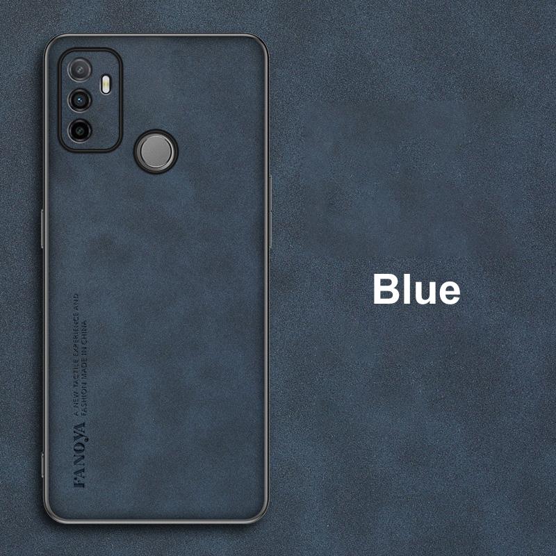 

Розкішний шкіряний чохол для телефону для OPPO A53 A53S 4G 2020 Cover Business Silicone Full Protection Case для OPPO A32 A33 A53 S Coque For OPPO A53 синій