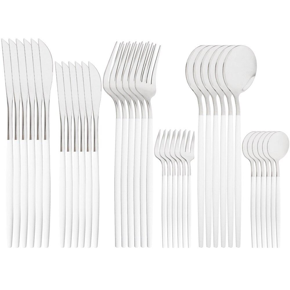 Černé zlato 36ks/6set Sada nádobí Dezertní nůž Nerezové příbory Večeře Lžíce Vidlička Čajová lžička Příbory Sada nádobí