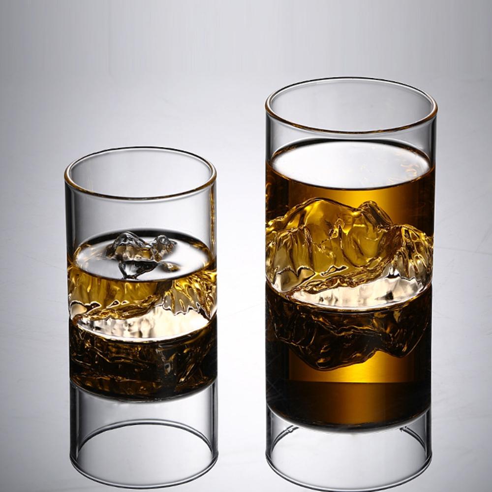 Whiskygläser im japanischen Stil 3D Berg Weinglas Bier Saft Wodka Becher Flasche Trinkgeschirr Fuji Kunstwerk Gletscher Vintage Geschenk