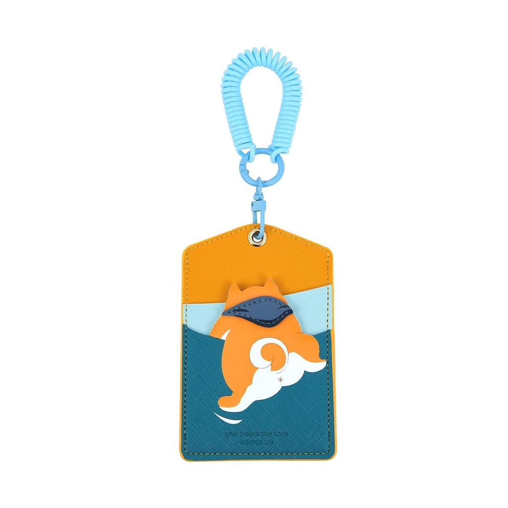 H HARUCO Cute Animal Pass Case Kids Ladies Vertical Type Ring PU Leather Secret Adventure Series (Shiba Inu)