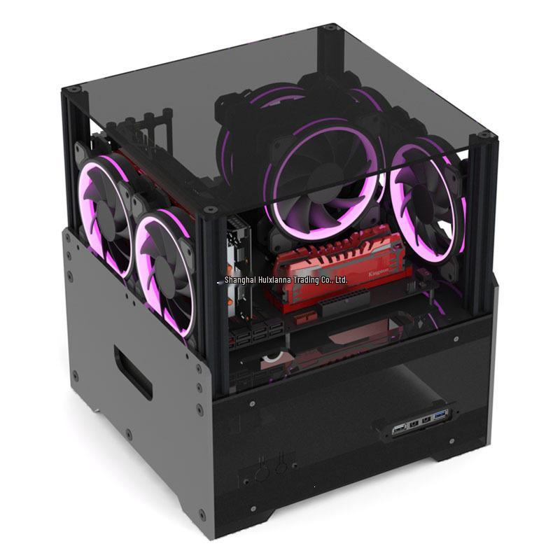 Double-Layer Acrylic Water-Cooled Computer Case with Semi-Transparent Design