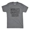 Worlds Okayest Sister T Shirt Funny Gift for Aunt Sarcastic Adult Humor Ladies