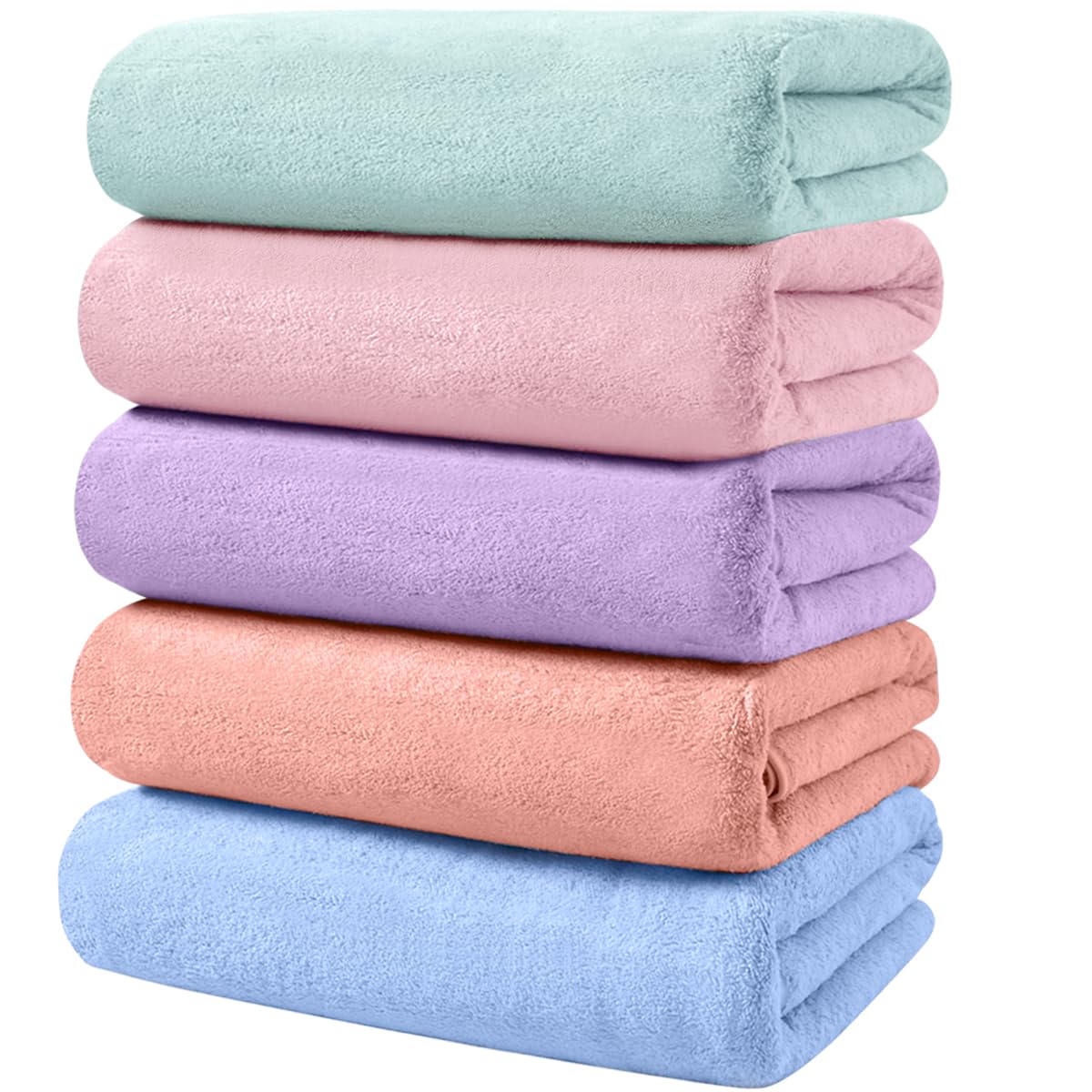 

AYO Набор мгновенной сушки волос из 5 полотенец, Высококачественные, Быстросохнущие, Мягкие, 5 цветов, Пушистые, Качества отеля, Большие, Впитывающие, 10040см, 5, Микрофибра, Впитывающие,