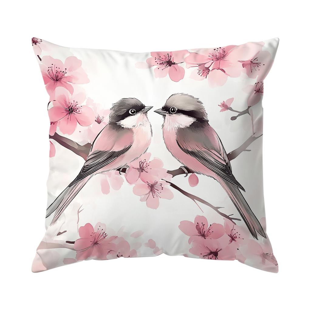 Pink Cherry Blossoms Pillowcase Printed Polyester 40/45/50Cm Throw Pillowcover Decorative Sofa Cushion Pillowslip Home Decor