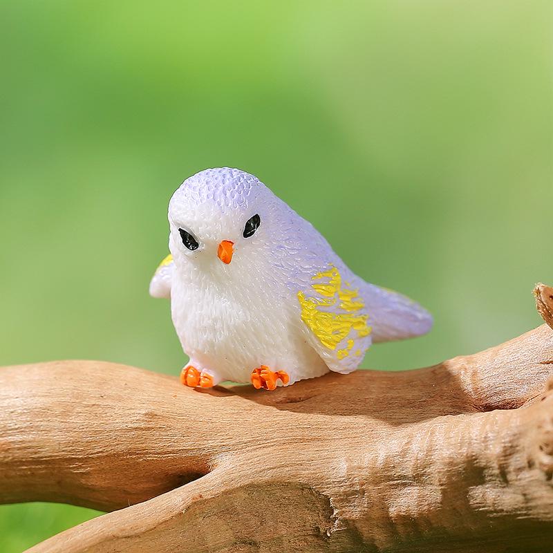 Moss Micro Landscape Succulent Accessories: Cute Cartoon Bird Resin Figurine for Gardening