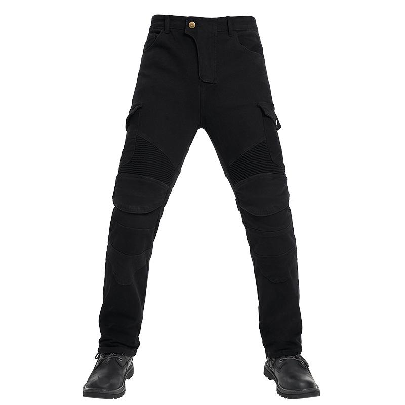 Elastic Denim Military Green Motorcycle Racing Pants - Summer Cycling & Anti-Fall Rider Gear for Men