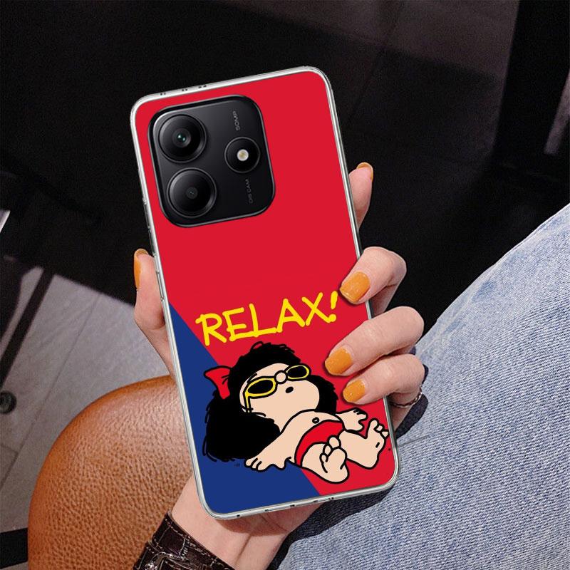 Cartoon Cute Mafalda Phone Case For Xiaomi Redmi Note 15 14 13 12S 12 11 Pro Plus 14S 11S 11E 10 10S 11T 5G Personalized Cover R