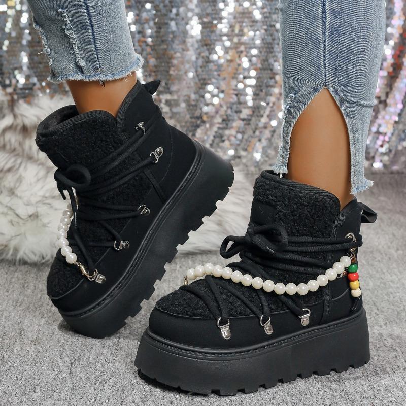 Women's Wide Width Platform Snow Boots, Suede Height Increasing Booties, Wholesale Versatile Winter Boots for Women