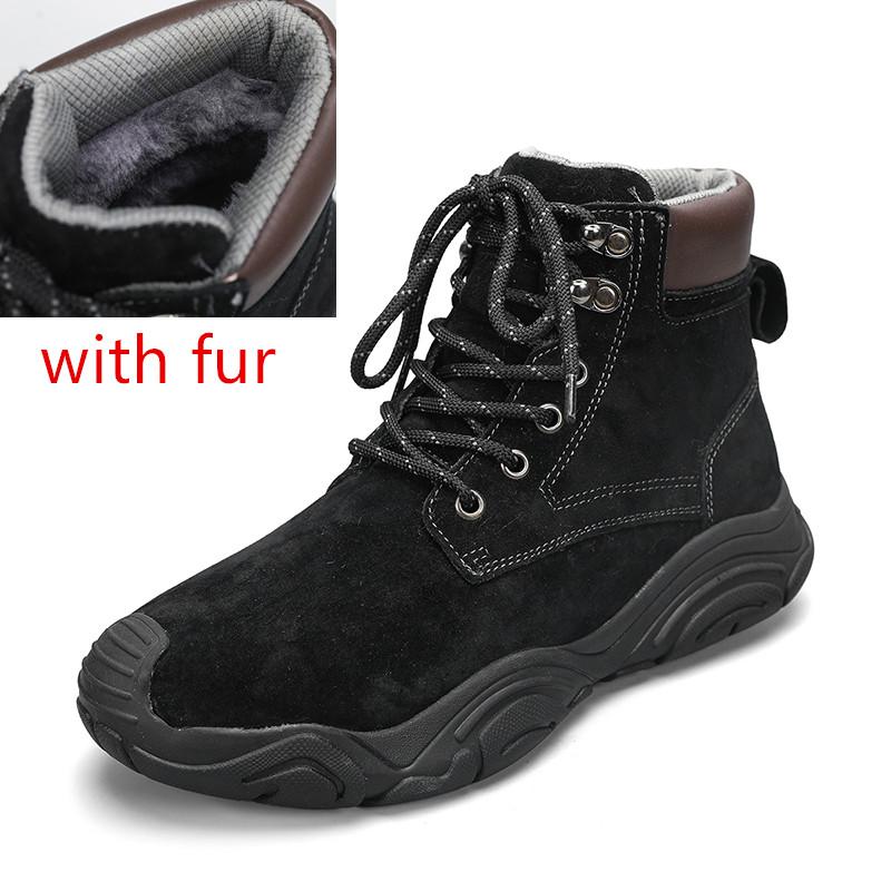 Fashion Men Winter Snow Boots Leather Sneakers plush Warm Men s ankle Boots Outdoor Male Hiking Boots Work office cotton Shoes men 38 7479₽