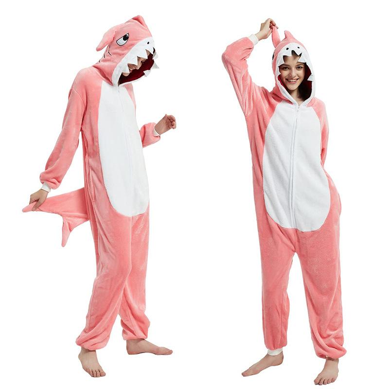 

Парный осенне-зимний теплый халат с изображением животных из мультфильмов, пижама с капюшоном, фланелевая домашняя одежда XL розовый