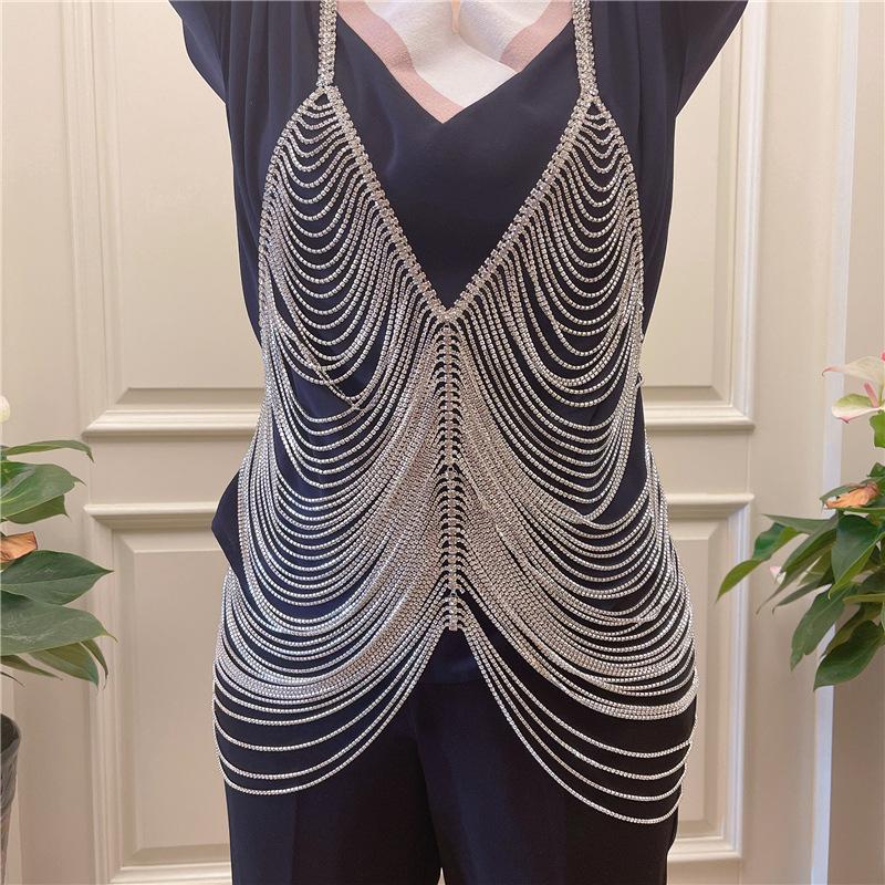 

Popular Luxury Rhinestone Body Chain, European And American Sexy Dance Shiny Dress Accessories Body Chain