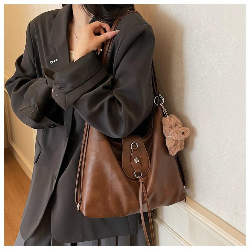 

Fashionable Super Hot Backpack Bag Women s Large-capacity Casual Shoulder Retro Commuting Cross-body 32x9x30 single package коричневий