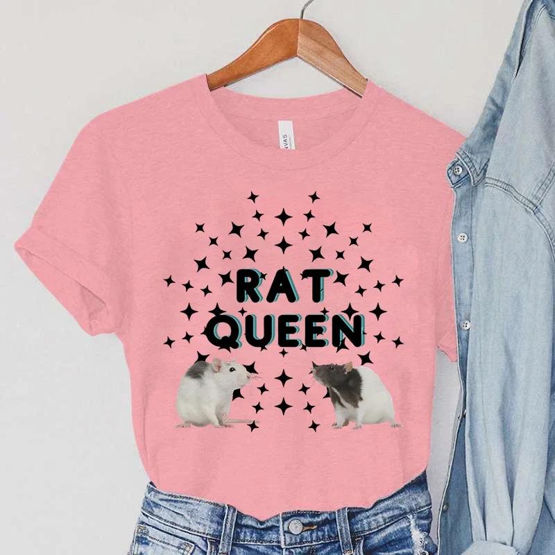 Krysí trička Dámská Krysí královna Oblečení Harajuku Stars Trička Vintage Animal Fashion Dámská trička Krysa Ležérní Dámská trička