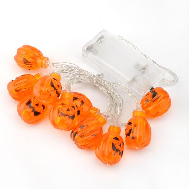 String Led Halloween Lights Pumpkins Spiders Skeleton Window Decor Lights Fairy