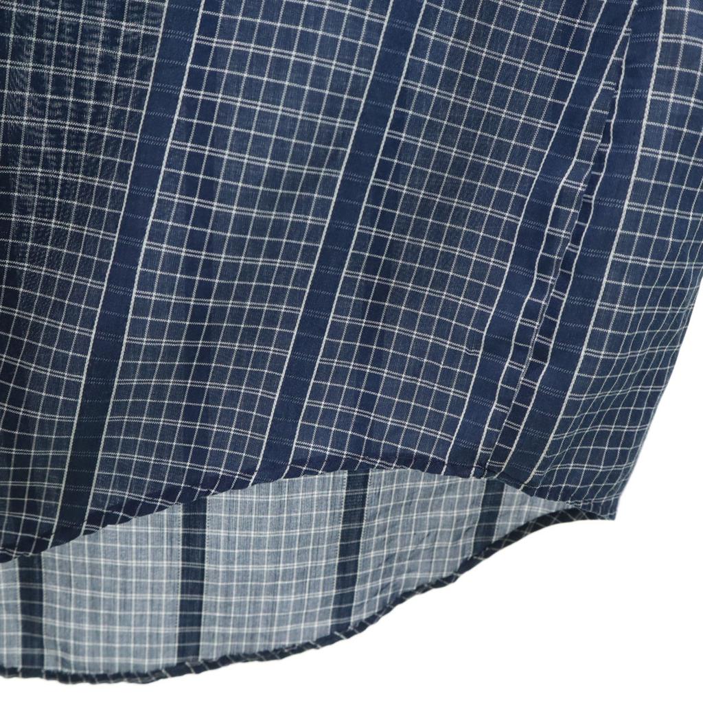 VAN HEUSEN 70s 80s Vintage Collar Stuffers Check Pattern Long sleeve shirt Men's Used