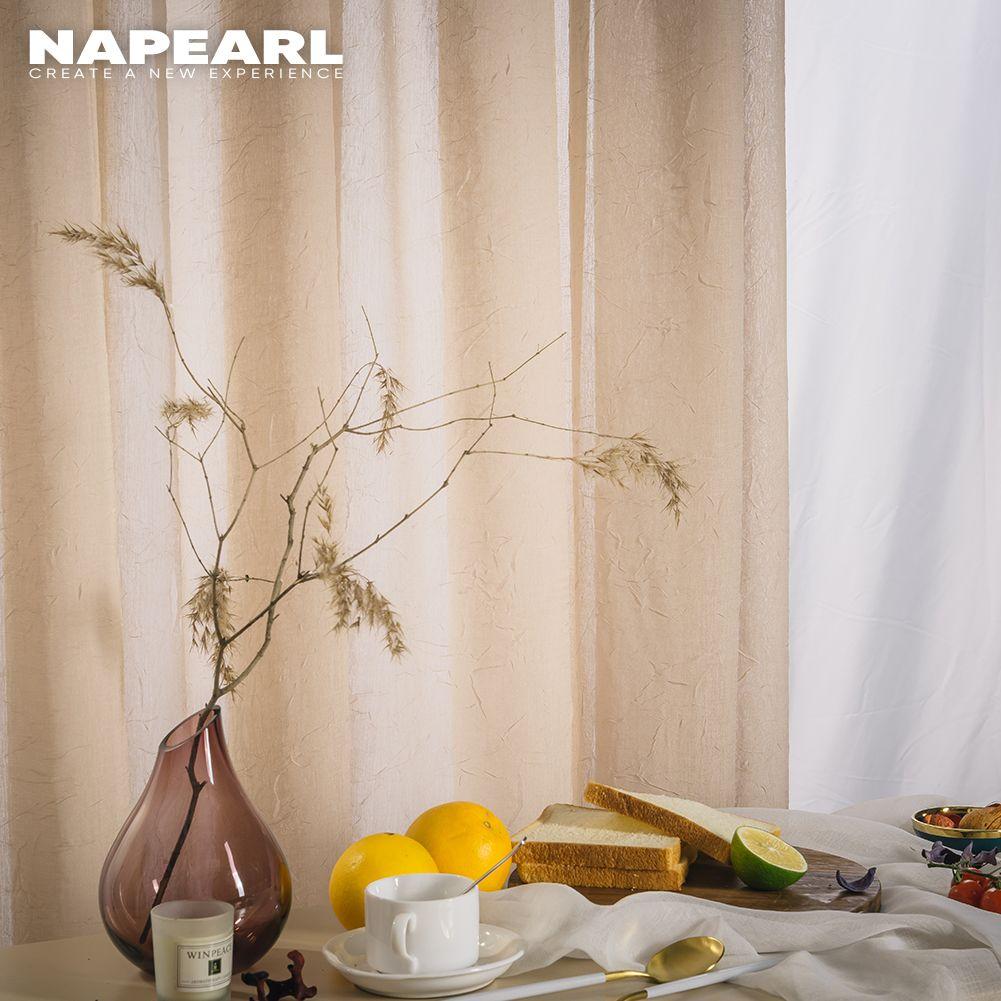 1PC NAPEARL Modern Elegant Sheer Curtain Pleated Fabric Upgrade Window Tulle Curtain for Living Room Bedroom Home Decor