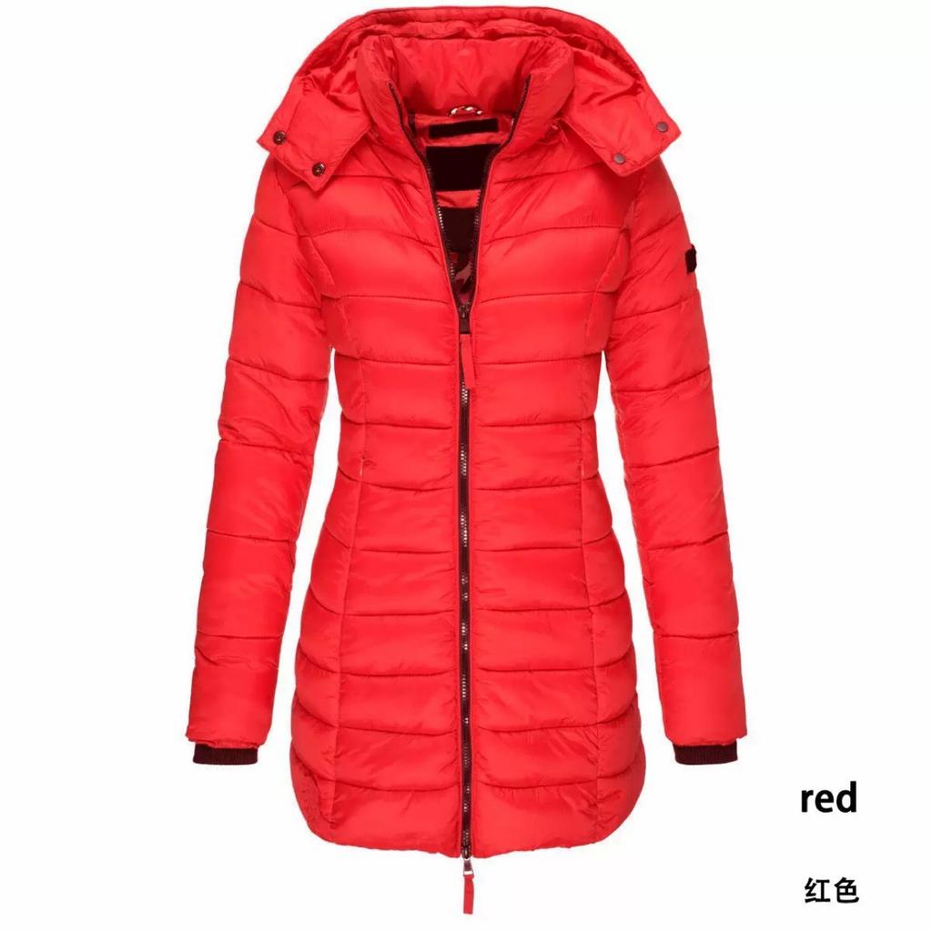 Women's cotton-padded clothes medium and long slim-fitting cotton-padded jackets warm and windproof cotton-padded clothes