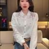Spring Embroidered Retro Chinese-Style Long Sleeve Shirt for Women