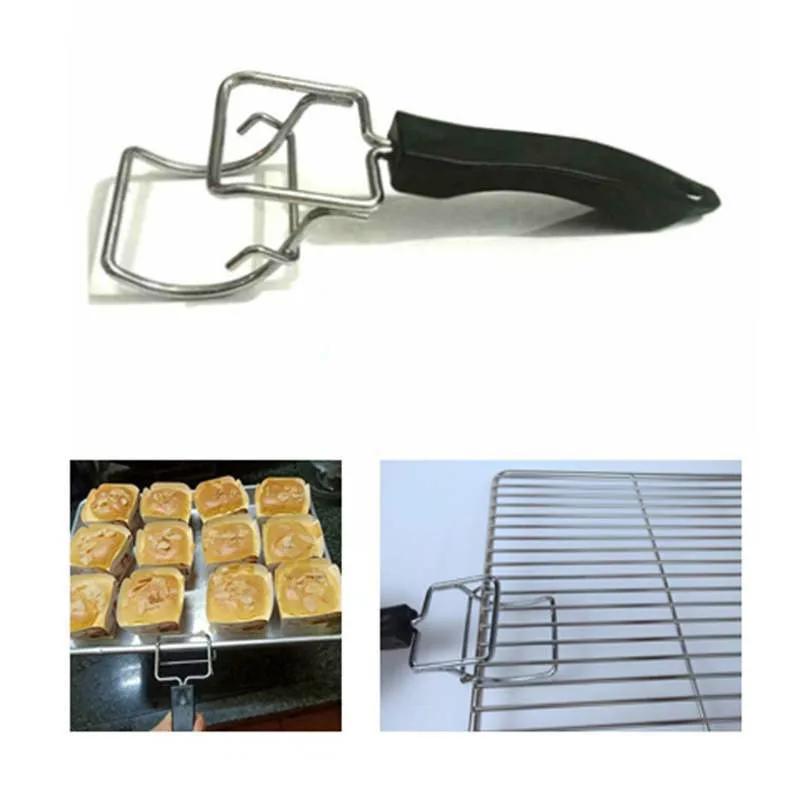 2 Pcs Metal Handle Bakeware Tongs Anti-Scald Bowl Clamp Baking Trays Oven Fixture Plate Anti-scald Clip Plastic Plate Clamp