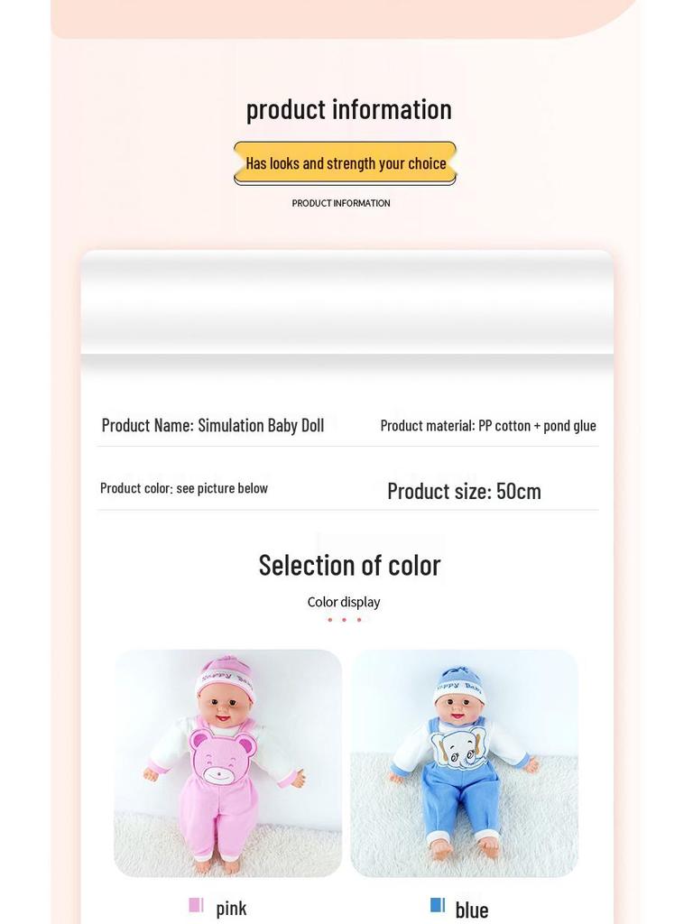 Infant Caregiver Training Simulation Doll: Vinyl Baby Model with Teaching Aids