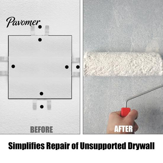 Drywall Fasteners Clip 10Pcs Repair Clips with 20 Screws, Fastener Fits 1/2" Tools 5/8" Panels, Stainless Steel for DIY Damaged Walls Repairing