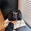 Niche portable bucket bag women's spring new fashion diamond chain bag high value messenger bag