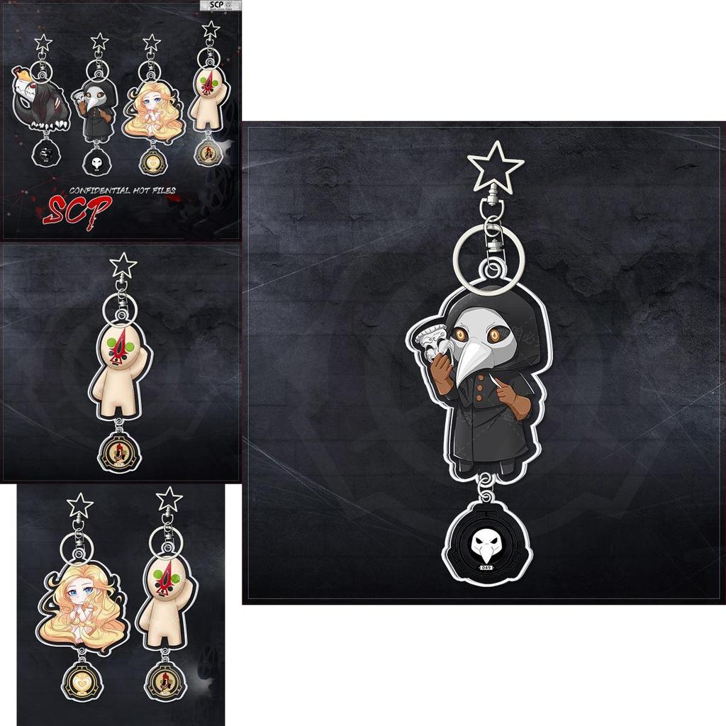Scp Foundation Acrylic Keychain Bag Pendant Plague Doctor Accessories Unisex Stylish Design