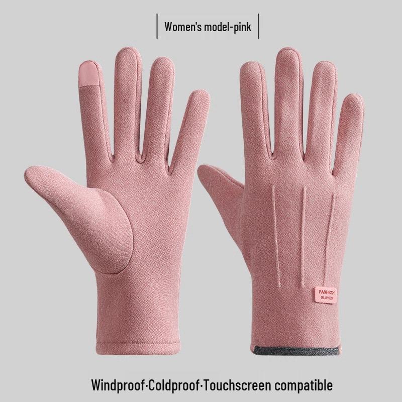 Damen Winter Touchscreen Motorradhandschuhe, Warmes Samt, Kältefest, für Outdoor-Fahrten