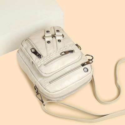 Mobile Phone Bag Women's New Women's Crossbody Shoulder Bag Multi-layer Zipper Change Bag Small Square Bag