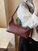 Retro Commuting Square Underarm Bag Women's 2025 New Solid Color PU Leather Shoulder Bags Trendy Casual Large Capacity Handbag