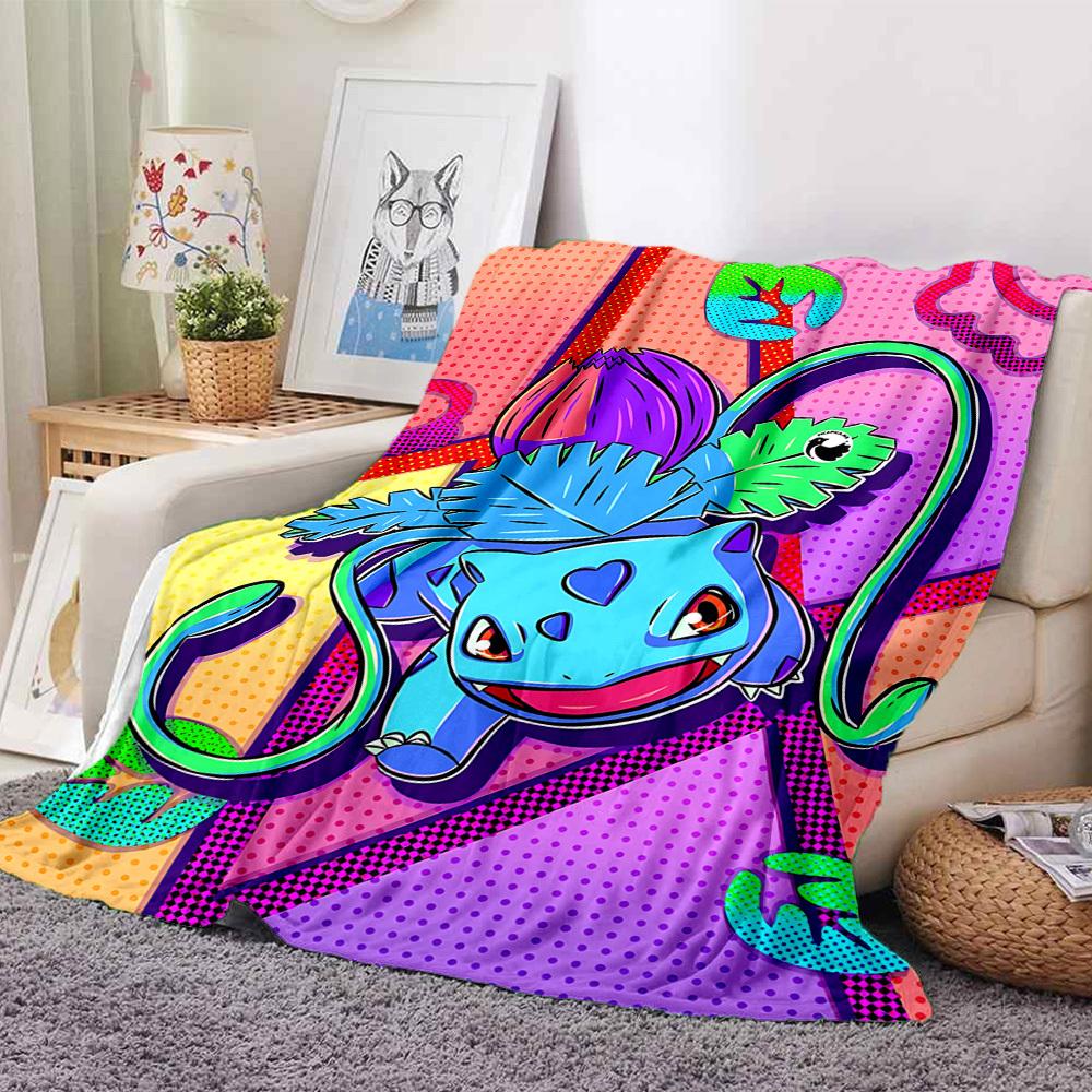 1pc Bulbasaur, Pokémon Blanket Soft All Season Throw with Vibrant Design, Perfect for Home, Travel, and Gifts, Ideal for Naps and Camping