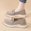 Women Wedge Chunky Shoes Platform Loafers Casual Thick Sole Elevator Slip on Black Shake Shoes Large Size